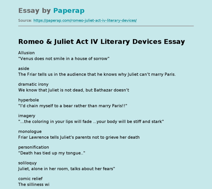 Romeo and juliet act 2 literary devices