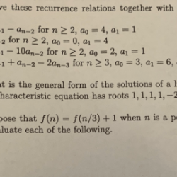 Solve these recurrence relations together with the initial conditions given